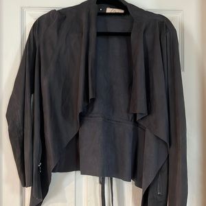 Medium Grey Elan suede jacket